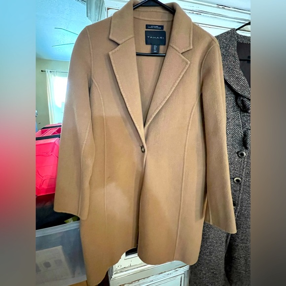 Tahari Top Wool Long Coat